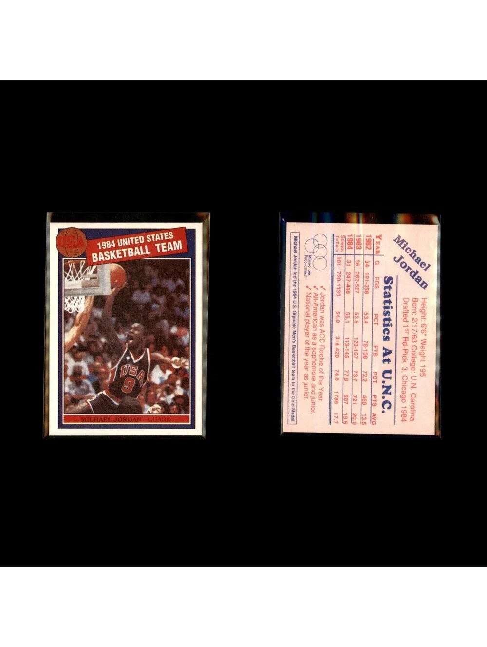 1984 United States Basketball Team Michael Jordan Olympic Oddball Card